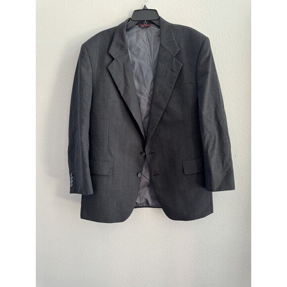 Jos A Bank 100% pure Wool Suit Jacket + Pants Pleated Gray Classic USA MADE - Picture 4 of 16